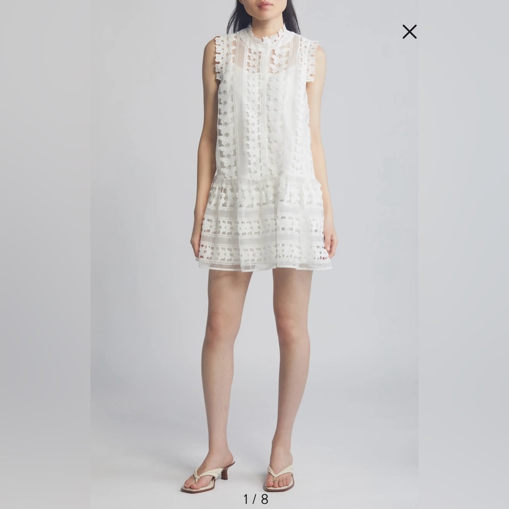 NWT Ciebon Cara Butterfly Lace Shift Dress. Size XS
